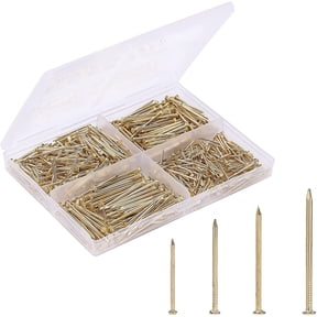 Mr. Pen- Nail Assortment Kit, 600 Pcs, 4 Sizes, Gold, Small Nails, Nails for Hanging Pictures, Finishing Nails
