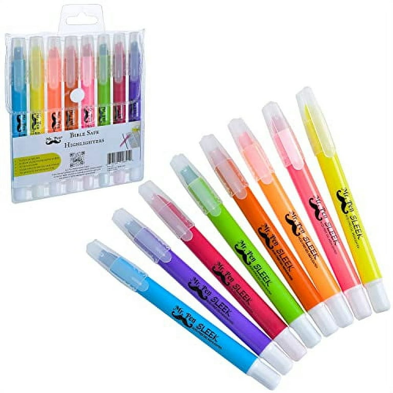 Mr. Pen No Bleed Gel Highlighter Bible Highlighters Assorted Colors Pack of 8