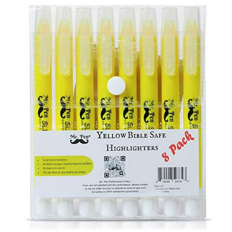 Bible Highlighters With Soft Chisel Tip, 8 Pack No Bleed Through