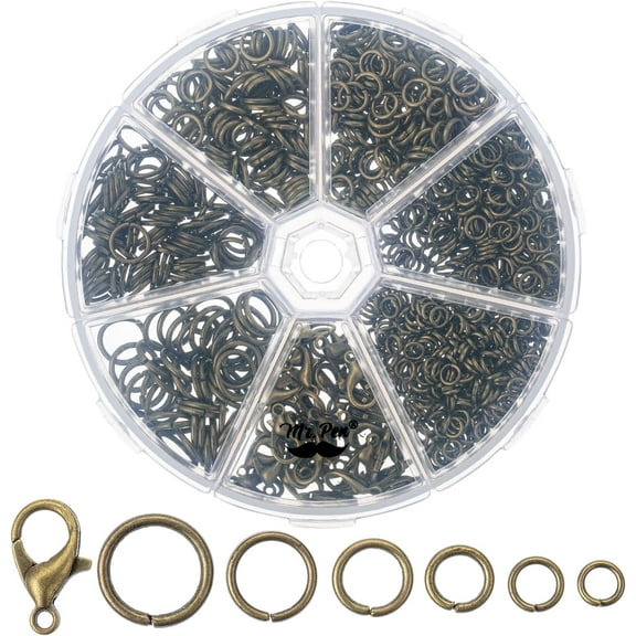 Mr. Pen- Open Jump Rings, Bronze, 1014 pcs, 6 Sizes Open Jump Rings for Jewelry Making