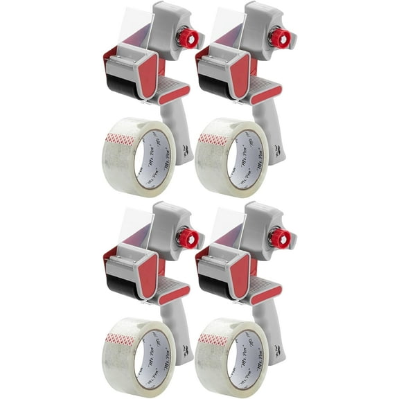 Mr. Pen- Packing Tape Dispenser Gun 2-Inch, 4 Pack with 4 Rolls Tape, Heavy Duty Packing Tape with Dispenser, Packaging Tape