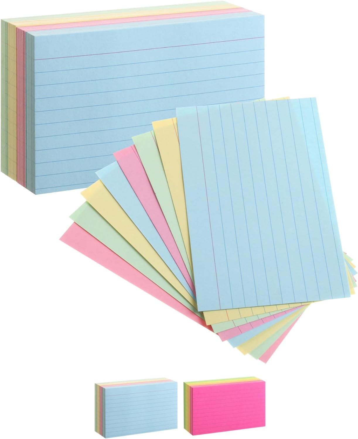 Mr. Pen- Pastel 3" x 5", 180 Lined Index Cards, Note Cards, Flash Cards, Study Cards, Notecards for Studying, Ruled Flashcards for Studying.