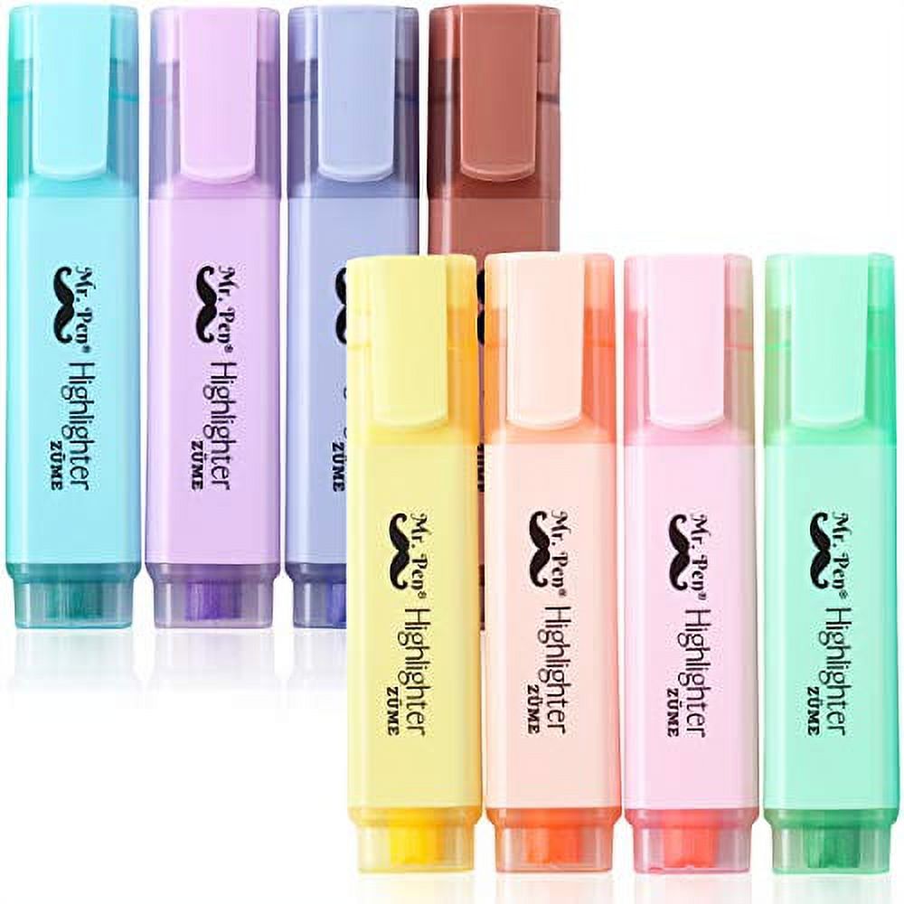Mr. Pen- Pastel Highlighters, 8 Pack, Chisel Tip, Assorted Colors ...