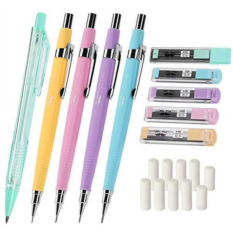 Mr. Pen- Pastel Mechanical Pencil Set with Lead and Eraser Refills, 5  Sizes, 0.3, 0.5, 0.7, 0.9, 2mm, Mechanical Pencils for Drawing and  Sketching, Cute Pencils, Mechanical Pencil, Lead Pencils 
