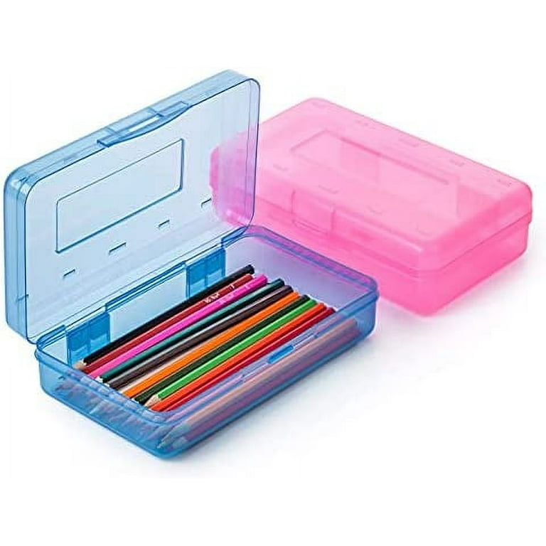 Mr. Pen- Pencil Box, 2 Pack, Assorted Color, Pencil Case for Kids, Pencil  Box for Kids, Plastic Pencil Box, Hard Pencil Case, School Supply Box,  Crayon Box Storage, Plastic Box, Small Storage