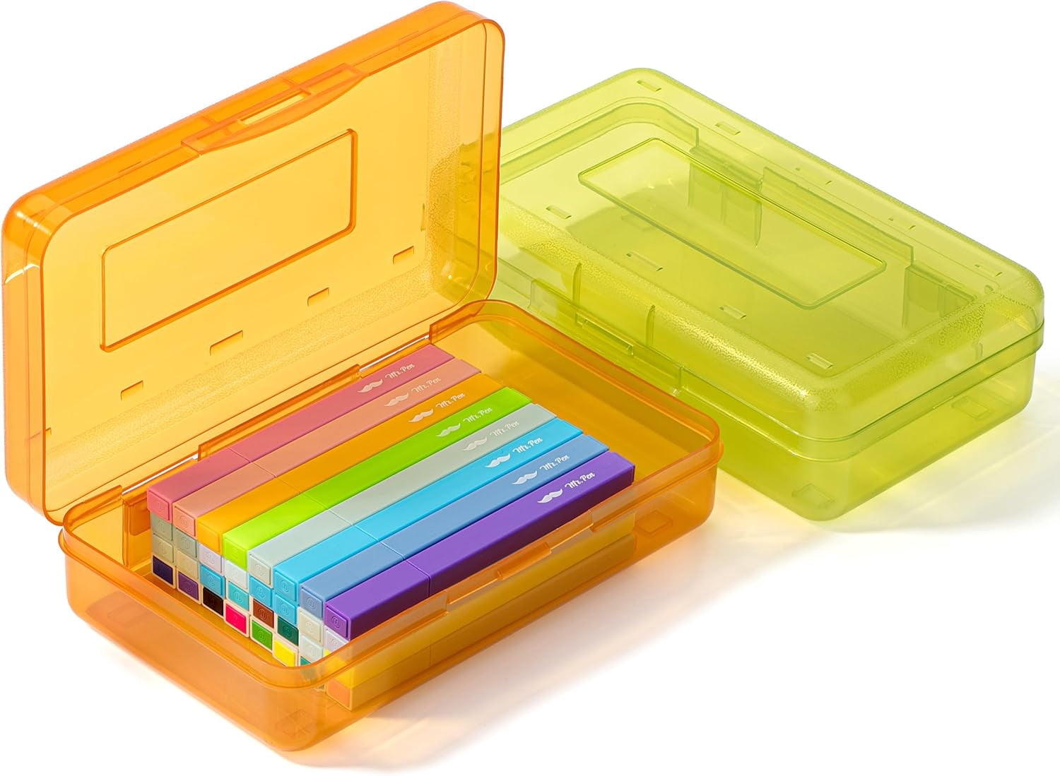 Pencil Box Bulk, 24 Pack, Assorted Colors, Bulk Plastic Pencil Box Case - View #2