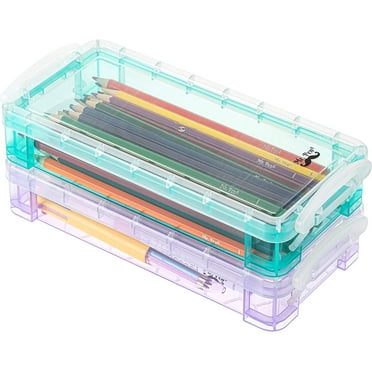 Mr. Pen- Pencil Box, Assorted Color, 2 Pack, Plastic Pencil Box Case