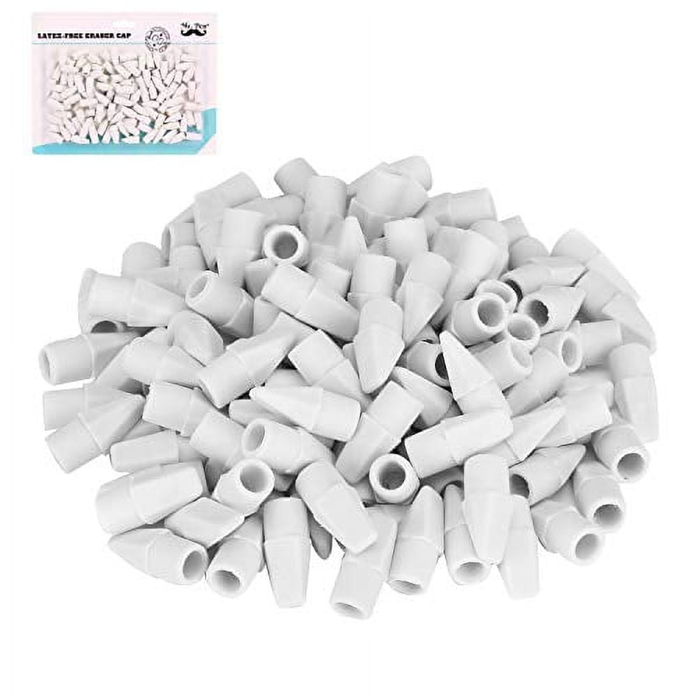 Mr. Pen Pencil Cap Erasers, White, 120 Count