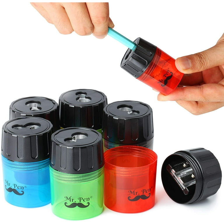 Mr. Pen Pencil Sharpener Sharpener for Pencils Pack of 6 Pencil Sharpener Manual 2 Holes