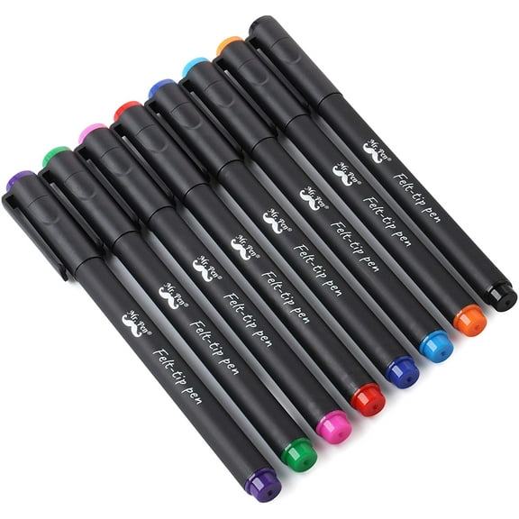 Mr. Pen- Pens, Felt Tip Pens, Pens Fine Point, Pack of 8, Fast Dry, No Smear, Colored Markers
