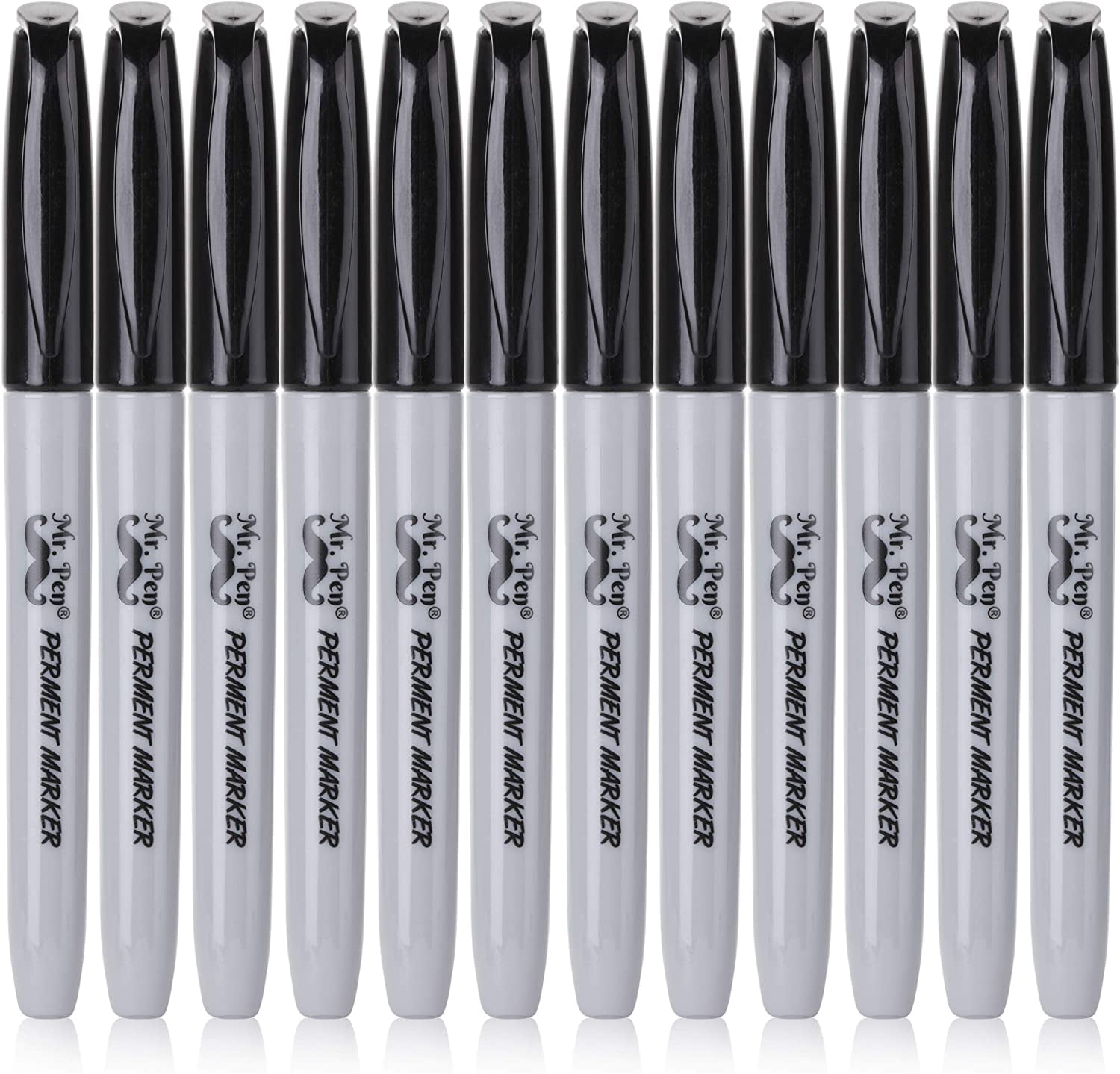 Mr. Pen- Permanent Markers, 12 Pack, Black, Fine Tip, Black Markers, Marker Set, Fine Tip Markers