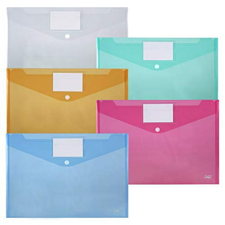 Mr. Pen- Clear Plastic Envelopes, 4 Pack, A4, Letter Size, Plastic  Envelopes with Snap Closure, Poly Envelopes, Clear Plastic Folders, Plastic  Document Holder, Plastic Envelopes, Clear Envelopes. 