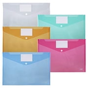 Mr Pen Plastic Envelopes Snap Letter Box A4 Multicolor, 10 Pack