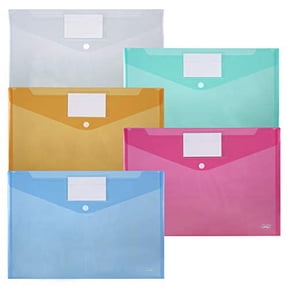 Mr Pen Plastic Envelopes Snap Letter Box A4 Multicolor, 10 Pack
