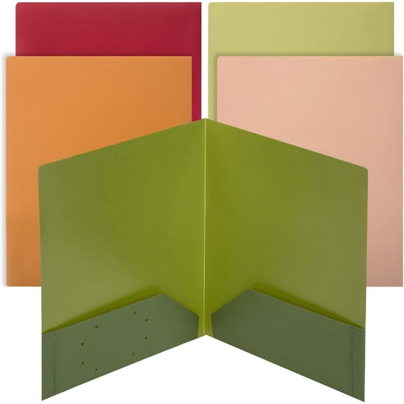 Mr. Pen- Plastic Folders with Pockets, 5 pcs, Assorted Colors, 2 Pocket Folder, Plastic 2 Pocket Folders for School Folders