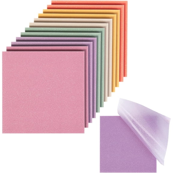 Mr. Pen- Plastic Glitter Sticky Notes, 3”x3”, 12 Pads, 600 Sheets, Vintage Colors, Sticky Notes 3x3