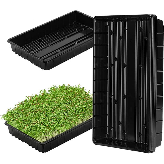 Mr. Pen- Plastic Growing Trays, 5 Pack, Black, Plant Tray, Seed Tray, Seedling Tray, Propagation Tray, Plant Trays for Seedlings, Planting Trays, Microgreens Growing Trays, Seedling Starter Trays