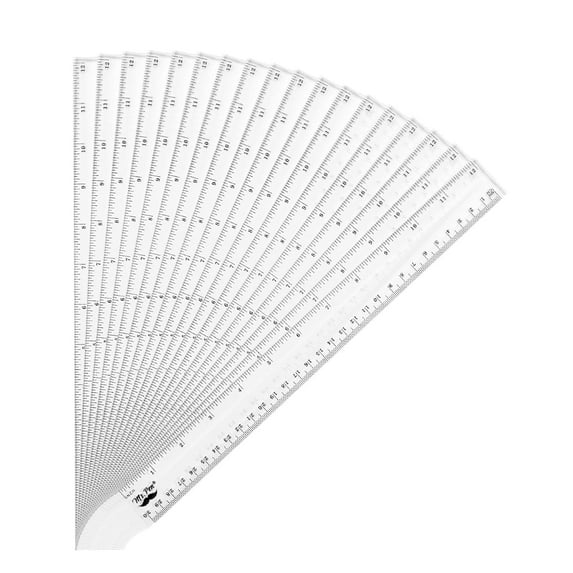 Mr. Pen- Plastic Ruler, 12 Inch, 18 Pack, Metric & Imperial, Clear Ruler Set, Ruler 12 Inch