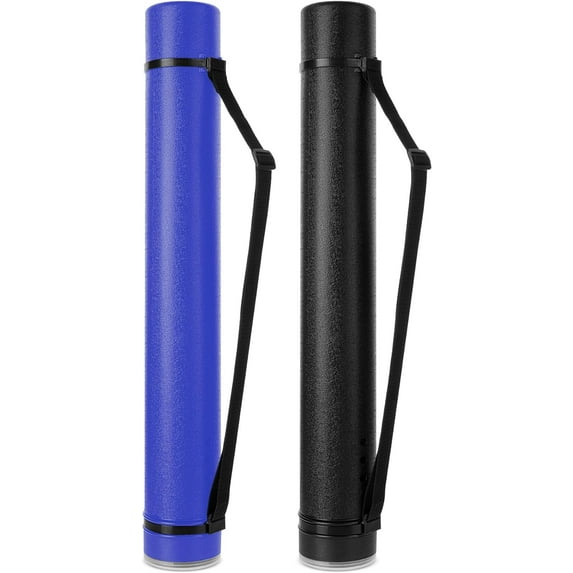 Mr. Pen- Poster Tube, 2 Pack, Black and Blue, Extendable Poster Tube with Strap, Poster Carrying Case, Telescoping Tube, Art & Poster Transport Tubes
