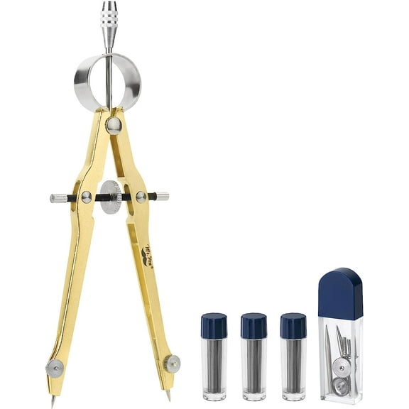 Mr. Pen- Professional Compass for Geometry, Gold with Extra Leads, Metal Compass with Lock, Drawing Compass, Geometry Compass, Math Compass, Compass Drawing, Drafting Compass, Drafting Tools