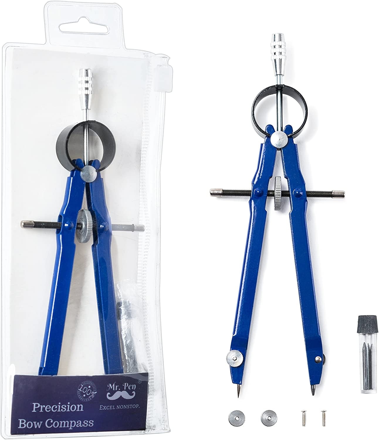 Mr. Pen- Professional Compass with Lock and Free Life TIME Lead Replacement, Compass for Geometry And Drawing