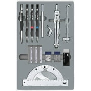 Mr. Pen- Professional Geometry Set, 17 pcs, Silver Geometry Kit for Artists, Metal Rulers and Compasses, Mechanical Pencil Set