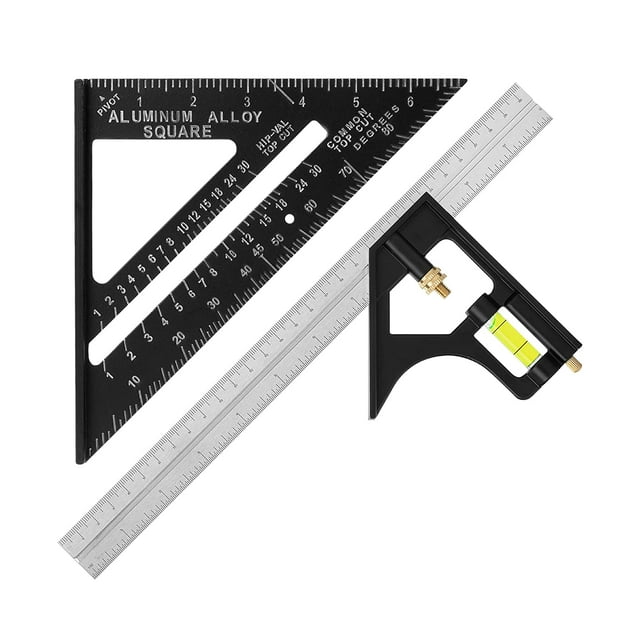Mr. Pen Rafter Square and Combination Square Tool Set, Black, 7" Speed