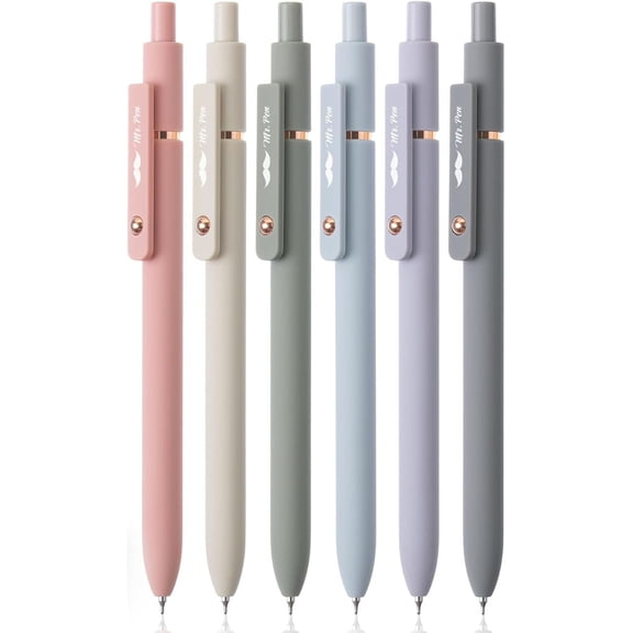 Mr. Pen- Retractable Gel Pens, 6 Pack, Morandi Barrels