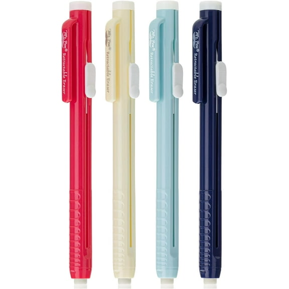Mr. Pen Retractable Mechanical Eraser Pen with Comfortable Grip, Assorted, 4 Count