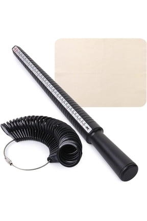 - Ring Sizer Measuring Tool Set, Ring Sizer Guage & Plastic Ring Mandrel with 1 Polishing Cloth