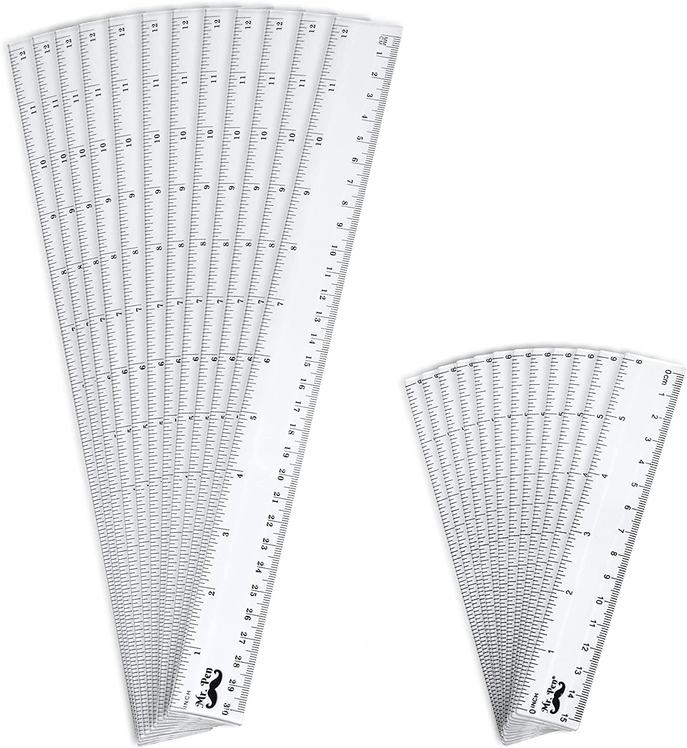 LALAFINA Line Drawing Ruler Line Drawings 12 inch Ruler 6 inch Ruler  Lettering Guide Ruler 12 inch Rulers for Students Lettering Stencils  Plastic