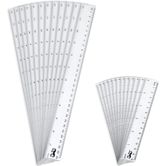 Mr. Pen- Ruler, 24 Pc Rulers (12",6"), Ruler 12 inch, Clear Ruler, 6 inch Ruler, Plastic Ruler, Drafting Tools