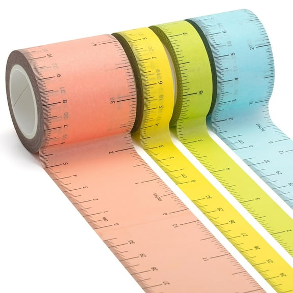 Mr. Pen- Ruler Washi Tape, 4 Pack, Assorted Sizes, Ruler Tape