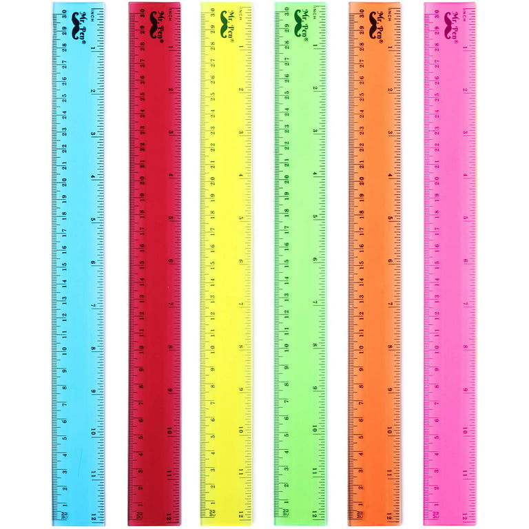 Mr. Pen- Rulers, Rulers 12 Inch, 6 Pack, 12 Plastic Ruler 