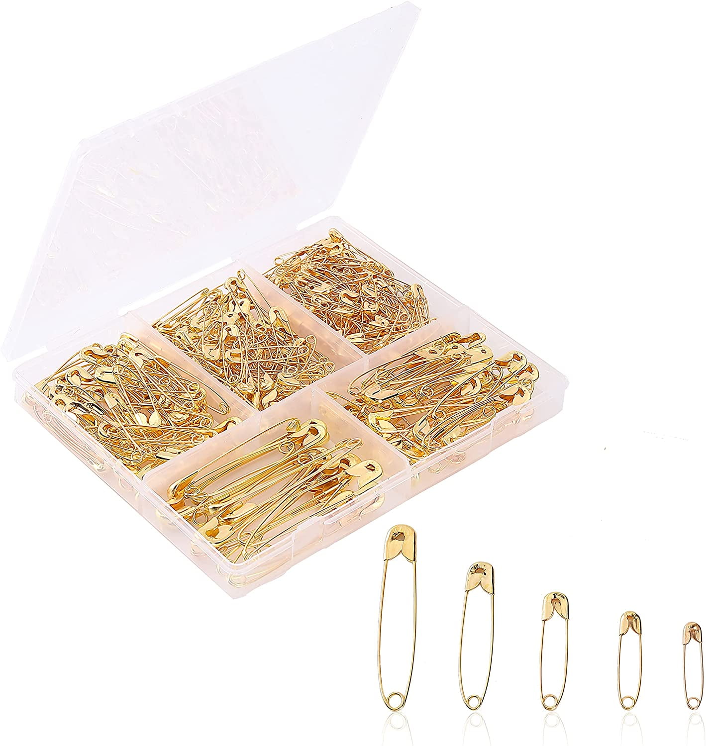 20 x Gilt Golden Gold Sewing Small Safety Pins - Art Craft Sew