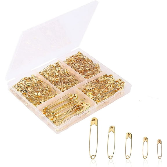 Mr. Pen- Safety Pins, 300 Pack, Assorted Sizes, Golden, Safety Metal Pins for Clothes