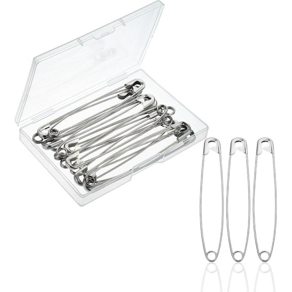 Mr. Pen- Safety Pins, 4 Inch, 15 Pack, Oversize Safety Pin, Large Safety Pins for Clothes