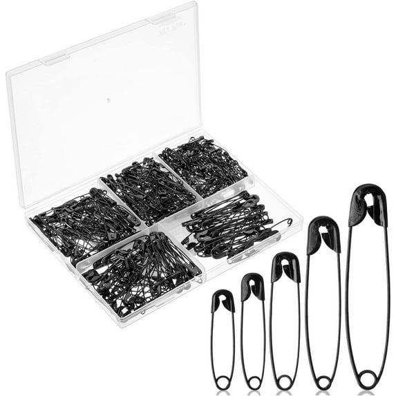 Mr. Pen- Safety Pins, Safety Pins Assorted, 400 Pack, Black, Assorted Safety Pins, Safety Pin, Small Safety Pins
