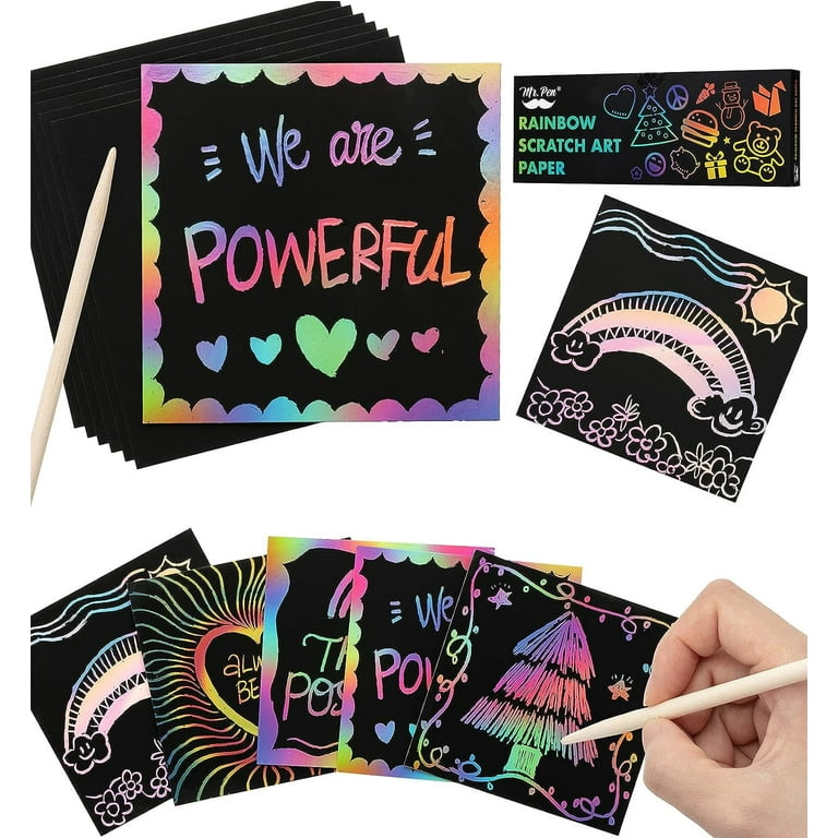 Mr. Pen- Scratch Art for Kids with Wooden Stylus, 125 pcs