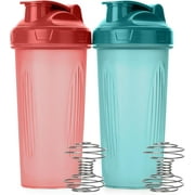 Mr. Pen- Shaker Bottles for Protein Mixes, 28 oz, 2 Pack, Blue & Red, Protein Shaker Bottle with Wire Whisk Ball, Shaker Cup