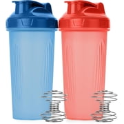 Mr. Pen- Shaker Bottles for Protein Mixes, 28 oz, 2 Pack, Red and Blue, Protein Shaker Bottle with Wire Whisk Ball, Shaker Cup