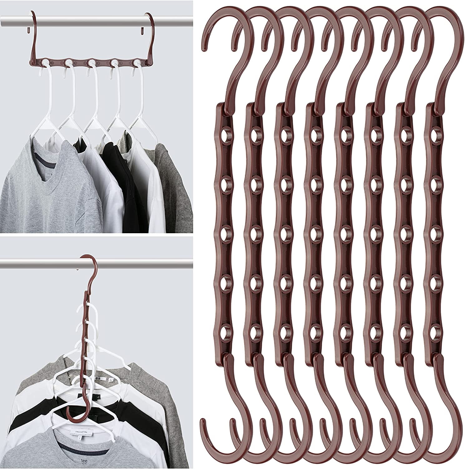 Mr. Pen- Space Saving Hangers for Clothes, 8 Pack, White Space