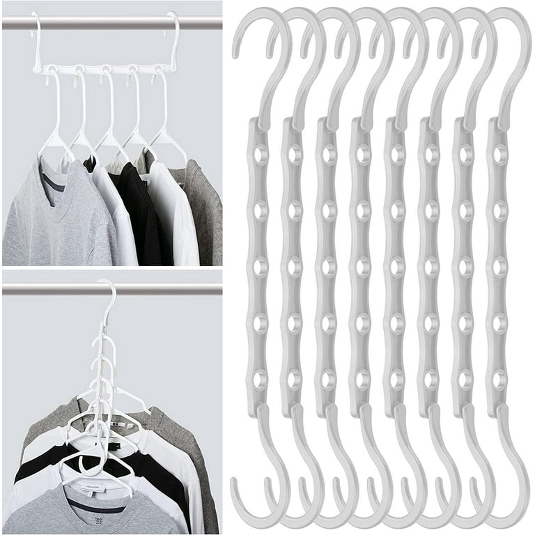 Mr. Pen- Space Saving Hangers for Clothes, 8 Pack, White Space Saver Hangers,  Shirt Hangers Space Saving, Clothes Hanger Organizer, Hanger Space Saver,  Multi Hanger, Magic Hangers 