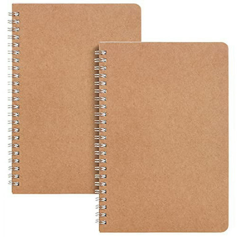 Mr. Pen- Spiral Notebook, Kraft Cover, 2 Pack, 80 Pages, Blank