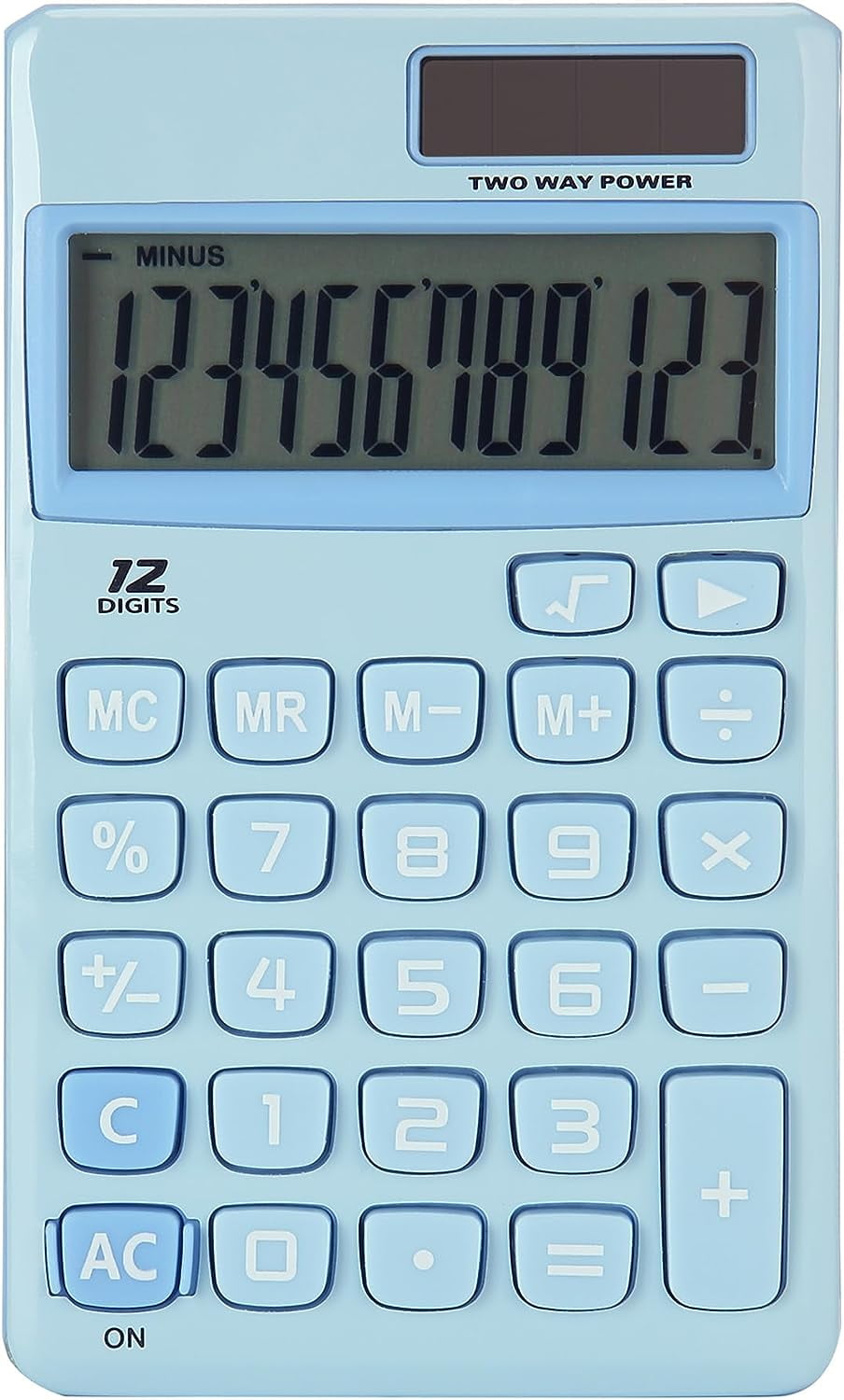 Mr. Pen- Standard Function Calculator, 12 Digits, Small Calculator, Light Blue Solar Calculator, Pocket Calculator, Simple Calculator, Basic Office Calculators, Solar Handheld Calculator