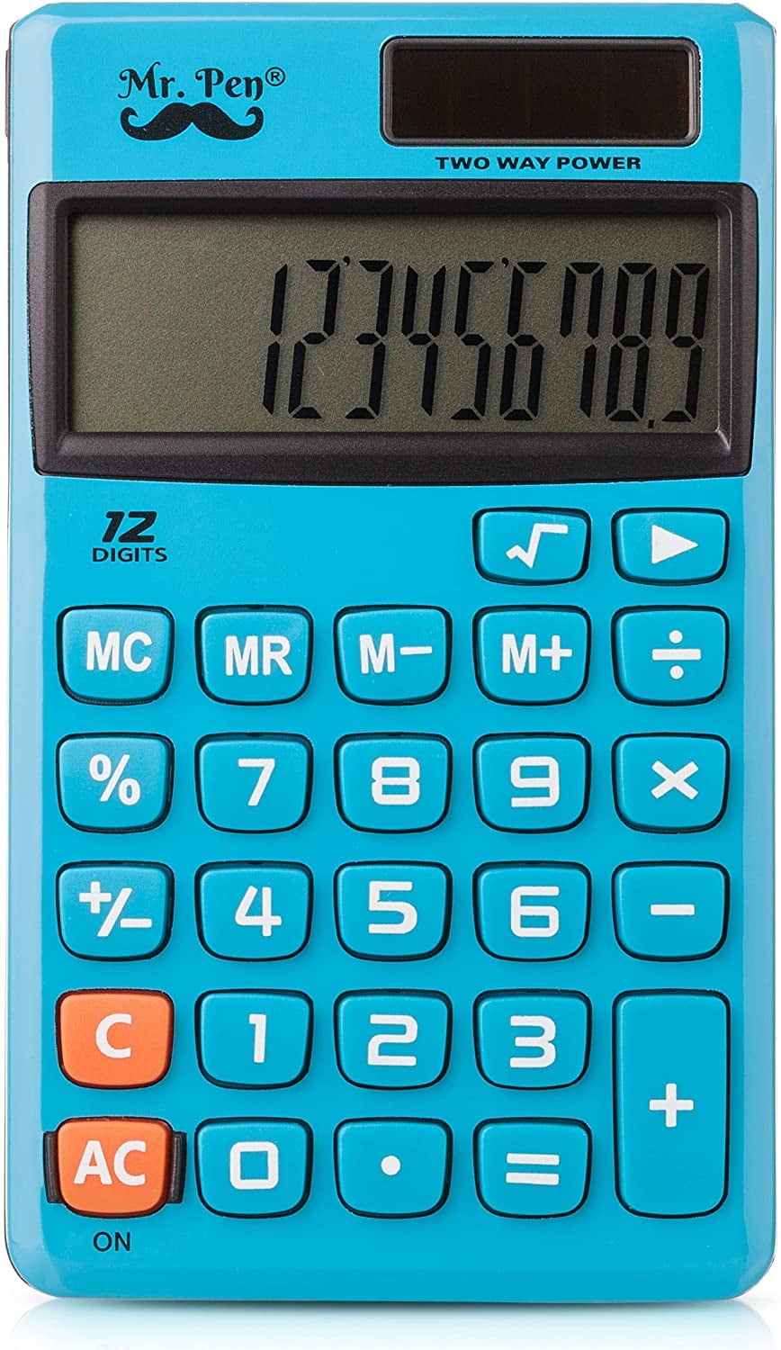 Mr. Pen- Standard Function Calculator, Blue, Small Calculator, Solar Calculator, Pocket Calculator, Simple Calculator