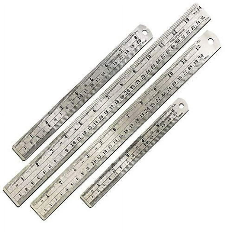 6 8 12 14 Inch Metal Rulers Pack of 4 Steel Rulers - China Steel