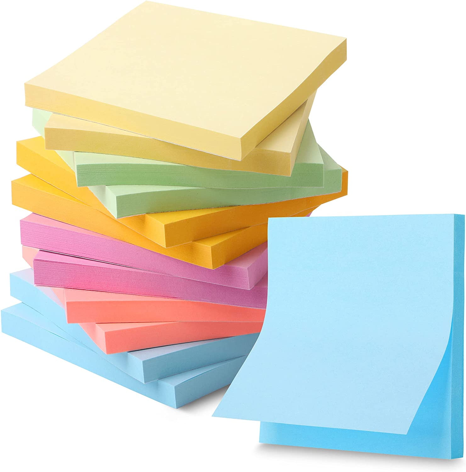 Mr. Pen- Sticky Notes, 3”x3”, 12 Pads, Pastel Sticky Notes, Sticky