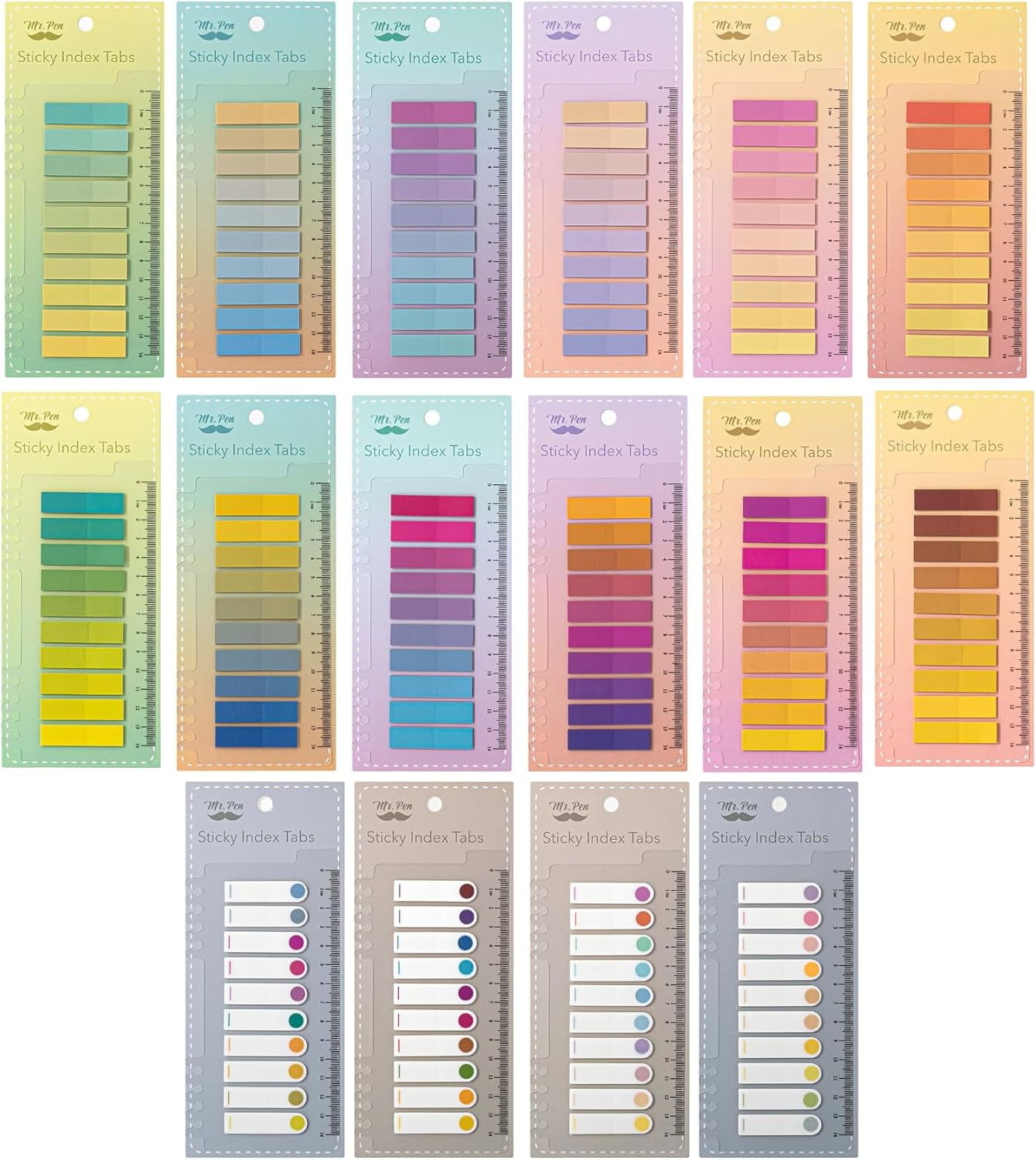 Mr. Pen- Sticky Tabs, 3200 Pcs, Colorful Book Tabs, Transparent Sticky Tabs for Books