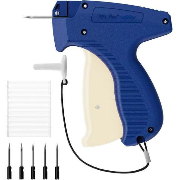 Mr. Pen- Tagging Gun, 5 Needles, 1008 pcs 2" Barbs Fasteners, Royal Blue & White, Tagging Gun for Clothing Tag Gun for Clothes Tag Gun